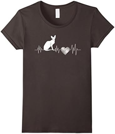 Womens Sphynx Cat Heartbeat T-shirt Small Asphalt