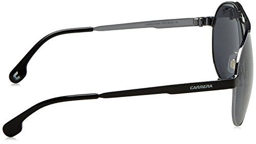 Carrera Men's Ca1005s Aviator Sunglasses, Ruthenium Black Matte Black/Gray Blue, 66 mm