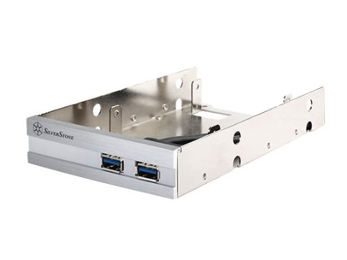 Silverstone Tek Aluminum Front 3.5-Inch Bay Device USB 3.0 Hard Drive Mount with 19-Pin Internal Adapter Cable (FP36S-E)