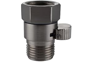 WEIRUN Brass Water Flow Control Valve,Shut Off Valve for Handheld Shower Bidet Spray Head,Shower Head Flow Control Valve,Water Pressure Regulator, Shower Flow Restrictor Replacement,Brushed Nickel