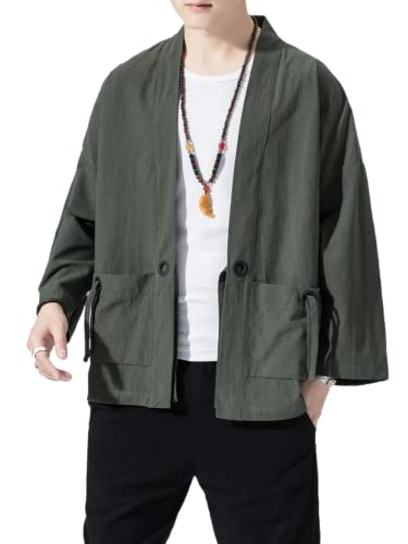 Men's Japanese Kimono Cardigan Loose Cotton Linen