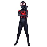 Panmeihua Spandex Superhero Costume for Boys Cosplay Zentai Jumpsuit Kids, M Black