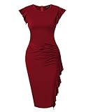 HiQueen Women Work Retro Cap Sleeve Summer Slim Business Bodycon Pencil Cocktail Dress