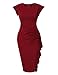 HiQueen Women Work Retro Cap Sleeve Summer Slim Business Bodycon Pencil Cocktail Dress