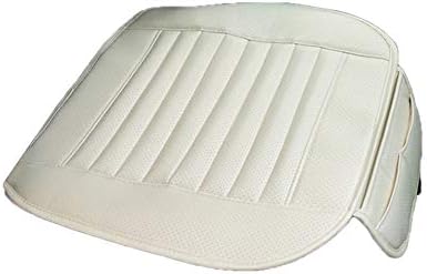 HermosaUKnight PU Leather Solid Car Seat Cover Front Low Back Bucket Universal For Car-beige
