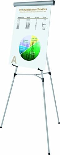 MasterVision 3-Leg Heavy-Duty Telescoping Display Easel, Adjustable Height from 37.5" to 69", Silver,FLX05102MV