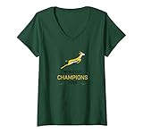 Womens South Africa Rugby Jersey Springboks Gift Boks V-Neck T-Shirt
