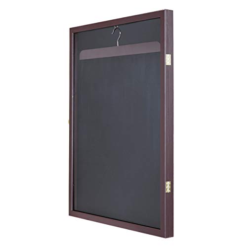 Thegreatshopman Brown Sports Jersey Frame Box Wall Display/Case Rack Frame Locable
