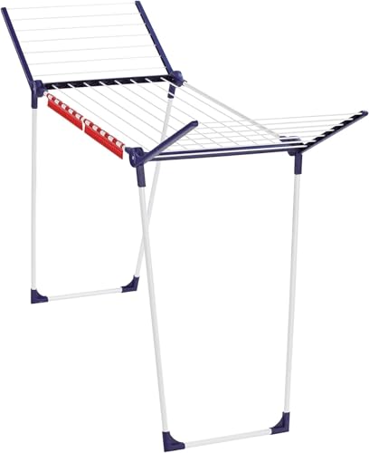 Leifheit Standtrockner Pegasus 160 Solid Slim, Wäscheständer mit Flügeln für lange Wäschestücke, 16m Trockenlänge für 1-2 Wäscheladungen, besonders sc