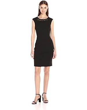 Women's Sheath Dress With Chain At Neckline