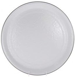Golden Rabbit Enamelware, 15½ inch Medium Tray, 1½ inch deep, White Medium Tray
