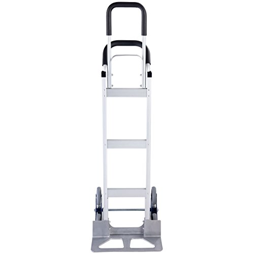 2-In-1 Aluminum Folding Stair Climber Cart Hand Truck Capacity 550 LBS w/3 Wheel Design