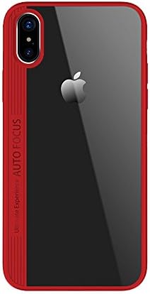 iPhone X ten Case PC and TPU Hybrid Ultra-Thin Hard Protect Case Shock Absorption Back-Transparent Bumper Perfect Fit iphone x ten rugged case (Red)