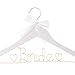 Ella Celebration Bride to Be Wedding Dress Hanger Wooden and Wire Hangers for Brides Gowns, Dresses (White with Rose Gold Wire)