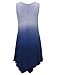 WT1053 Womens Round Neck Ombre Sleeveless Tunic Tank Top XXL ROYAL_BRITE