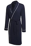 Ekouaer Mens Knit Sleepwear Lightweight Short Spa Robe Bathrobe Eco-friendly