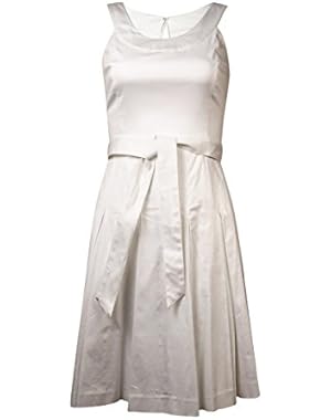 Calvin Klein Women's Belted Pleated Cotton-Blend Sundress