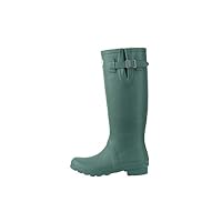 MleNR European and American Style British Spring and Summer Rain Boots Female Adult Rubber Rain Boots Fashion Waterproof Rubber Boots (Color : Dark Green, Size : 37)