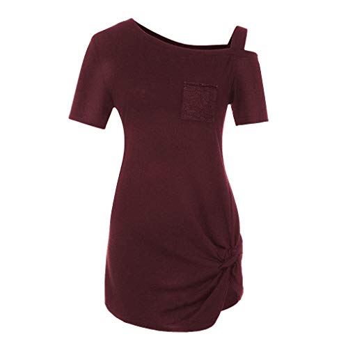 image for Dainzuy T-Shirts for Women,Sexy Slim Fit Cold Shoulder Sleeve Stretchy
