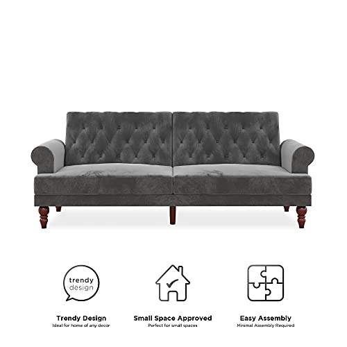 Novogratz 2342479N Upholstered Cassidy, Convertible Sofa Bed, Gray