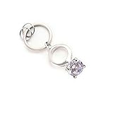 MILESI Shining Crystal Diamond Ring Car Keychain Women's Fashion Accessory Mother's Gift (White Diamond)