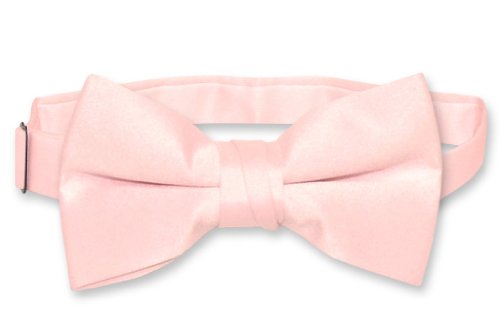 Vesuvio Napoli BOY'S BOWTIE Solid PINK Color Youth Bow Tie