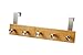 BuirStory Hanging Tree Bamboo Stainless Steel Over Door Hook Rack, Door Hanger - 5 Hook