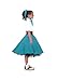 Hip Hop 50's Shop 1950s Girls Poodle Skirt Costume for Kids (Child Large Teal)
