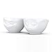 FIFTYEIGHT PRODUCTS TASSEN Small Porcelain Bowl Set No. 1, Kissing & Grinning Face, 3.3 oz. White (Set of 2 Bowls)