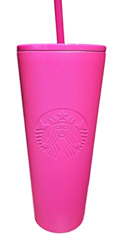 Starbucks Summer 2018 Hot Pink Fuschia Stainless Steel cold cup tumbler 24oz