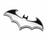 Eforcar 2pcs Silver 3D Metal Bat Auto logo Car Sticker Batman Badge Emblem Tail Decal