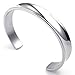 KONOV Mens Womens Stainless Steel Bracelet, Cuff Bang, Silver