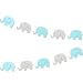 10 Feet Blue Elephant Garland Baby Shower Decorations Baby Boy Elephant New Years Banner Decorations Birthday Party New Years Supplies Baby Nursery Decorations Blue Gray Elephant 4 Inches 17 Pieces