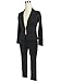 2 Piece Outfits for Women Long Sleeve Solid Color Blazer with Pants Casual Elegant Business Suit Sets (Small, Black)