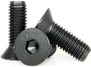 Socket Flat Countersunk Head Cap Screw, 1/4-28 x 3/8", Alloy Steel, Black Oxide, Hex Socket (Quantity: 2500) Fine Thread, 1/4 inch Hexagonal Allen Bolt, Length: 3/8 inch, Full Thread