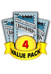 Expert & Challenger Crosswords Puzzles for Teens, Adults & Seniors – 4 Pack [Paperback] Penny Press/Dell Magazines