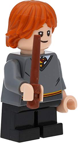 LEGO Harry Potter Minifigur Ron Weasley (Kind) mit Zauberstäben – Bild 4