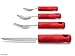 Adaptive Utensils (4-Piece Kitchen Set) Wide, Non-Weighted, Non-Slip Handles for Hand Tremors, Arthritis, Parkinson’s or Elderly use | Stainless Steel Knife, Fork and Spoons (Red - 1 Set)