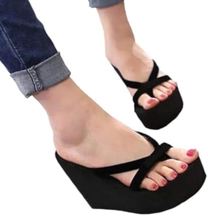 JXDNKVCG Women Slippers Fashion Summer High Heel Slippers Beach