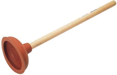 Powerful Sink Plunger with Wooden Handle & Rubber Suction| Large Toilet Plunger Unblocker with Wooden Handle & Red Rubber Sucker| Sink Plungers for Unblocking basins, bathtubs, Showers