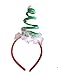 Christmas Headbands - 6 Pack 3 Assorted Designs with White Feather Christmas Tree Elf and Santa Hat - Perfect for Christmas Costume Party