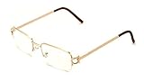 V.W.E. Rectangular Frame Clear Lens Designer Sunglasses RX Optical Eye Glasses (Gold, Clear)