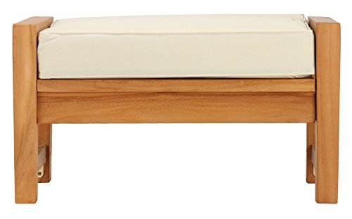 Bare Decor Gaston Cushioned Ottoman/Stool in Solid Teak Wood - Thumbnail 2