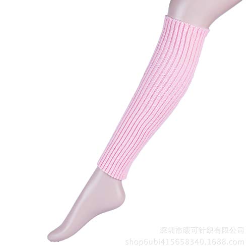 SunTrade 2 Pair Leg Warmers,Women Girls Boots Cuff Warmer Ribbed Stretch Knee Leg Socks (Black+Pink) - Thumbnail 2