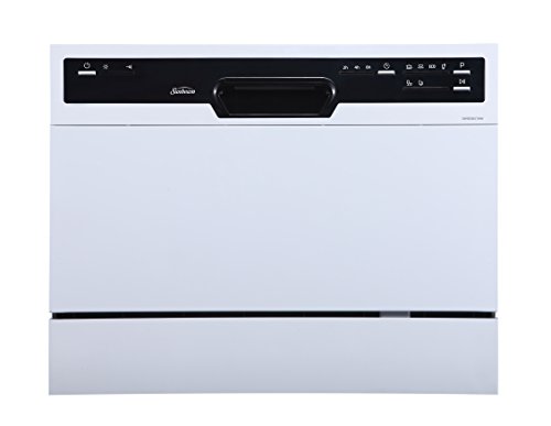 Sunbeam DWSB3607WW Portable Countertop Dishwasher with Rinse Aid Dispenser, White