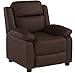 Flash Furniture Charlie LeatherSoft Kids Recliner with Flip-Up Storage Arms and Safety Recline, Contemporary Reclining Chair for Kids, Supports up to 90 lbs., Brown