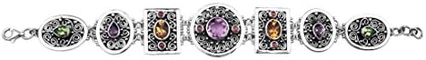 DENI JEWELRY STERLING SILVER BRACELET MIXED STONES