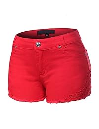 Pantalones cortos de jean con bolsillos para dama