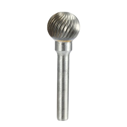 uxcell 5/8-inch Head 6mm Shank Tungsten Carbide Ball Shaped Rotary File Grinding Bit Tool