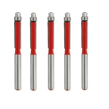 Generic 5Pcs 1/4 Inch Shank Wood Edge Flush Trim Router Bit